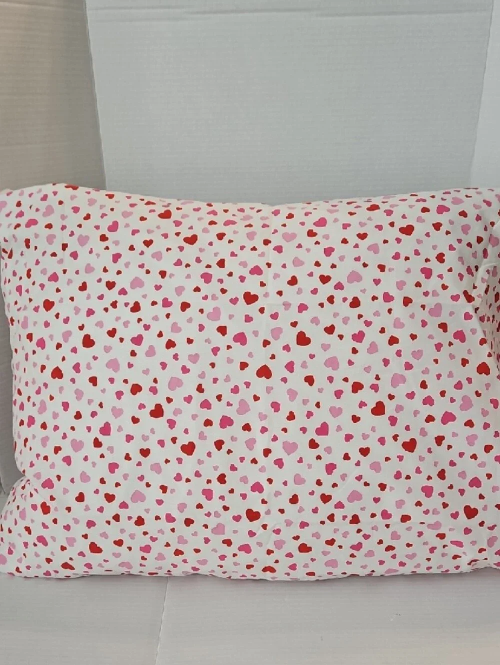 Kate Spade Pink Red Hearts Print cotton Twin Flat Sheet 1 Standard Pillowcase